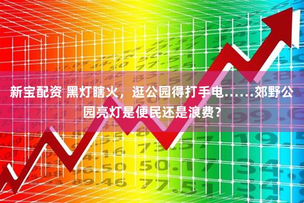 新宝配资 黑灯瞎火，逛公园得打手电……郊野公园亮灯是便民还是浪费？
